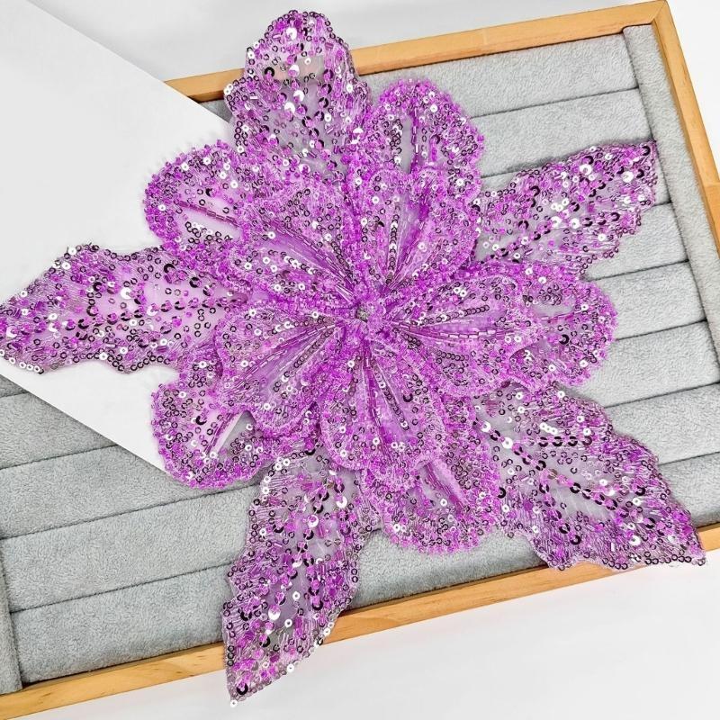 Applique Patch Flower - 39BD Đính Hạt Cườm Hoa Trang