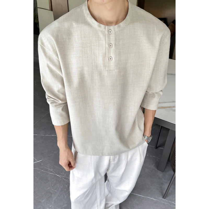 Mens Casual Faux Linen Henley  - đánh giá và giá Embellish Knit
