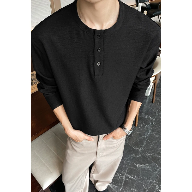 Mens Casual Faux Linen Henley  - đánh giá và giá Embellish Knit
