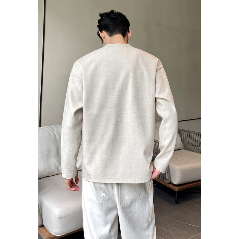 Mens Casual Faux Linen Henley  - đánh giá và giá Embellish Knit