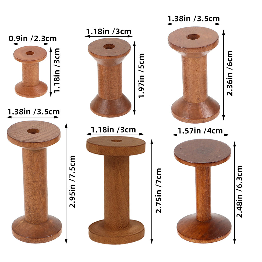 6Pcs Vintage Wooden Thread Spo - đánh giá và giá Embroidery Craft